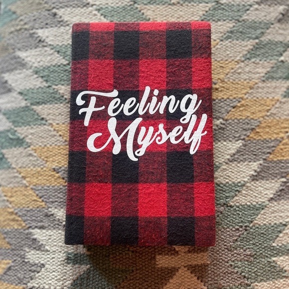 New Custom feeling myself Flannel Red Plaid Lined Journal Notebook - Picture 8 of 9